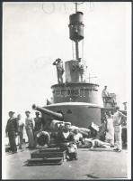 A Maros monitor, a Dunai Flottila hajója, az 1980-as években eredeti negatívról előhívott másolat, 1...