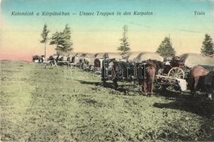 Katonáink a Kárpátokban / Unsere Truppen in den Karpaten, Train / WWI K.u.K. soldiers in the Carpathien