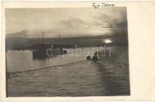 1916 Auslaufen eines Zerstörers, Typ Tátra / K.u.K. Haditengerészet Tátra osztályú rombolója Polánál / WWI K.u.K. Kriegsmarine, Austro-Hungarian Navy destroyer, Phot. Jahn