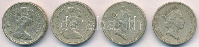 Nagy-Britannia 1983-1985. 1Ł (4x) T:2,2- ph. Great Britain 1983-1985. 1 Pound (4x) C:XF,VF edge error