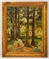 Dudits Andor (1886-1944): Erdő részlet. Olaj, vászon, jelzett, keretben, 50×40 cm