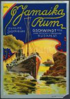 cca 1920 Gschwindt Jamaica Rum ítalcímke, Bp., Seidner Lith. Müintézet, lito, kis hiánnyal az egyik sarkánál, 8x11.5 cm.