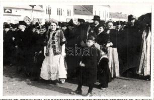 1940 Nagyszalonta, Salonta; Országzászló avatás, leventék / Hungarian Flag inauguration, photo