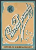 cca 1920 Gschwindt Cherry Brandy italcímke, Bp., Seidner Műintézet, lito, 12x8.5 cm.
