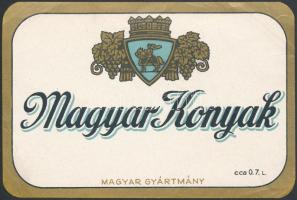 cca 1920-1930 Magyar Konyak italcímke, lito, 8x12 cm.