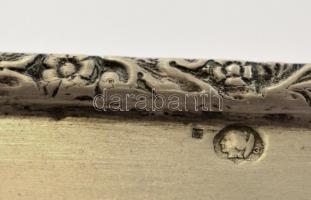 Szecessziós ezüst (Ag.) tálca, jelzett, 34,5×21 cm, nettó 476 g