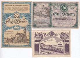 Ausztria ~1920. 10-50h (10xklf) utalvány és szükségpénz, többek között Altaist, Mauthausen, Schönbüh...