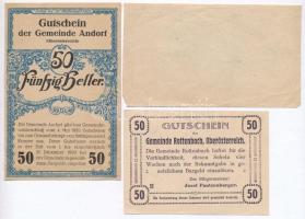 Ausztria ~1920. 10-50h (10xklf) utalvány és szükségpénz, többek között Altaist, Mauthausen, Schönbüh...