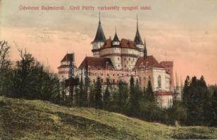 Bajmóc, Bojnice; Gróf Pálffy várkastély nyugati oldala. Gubits B. kiadása / castle (fl)