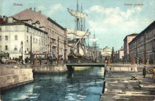 Trieste, Canal grande / port, ships, tram