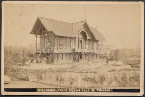 cca 1900 Stephania Yacht Egylet háza Balatonfüreden, (ma: Vitorlás étterem), keményhátú fotó, a fotón feliratozva, 11x16 cm.