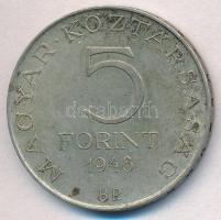 1948. 5Ft Ag "Petőfi" T:2 patina