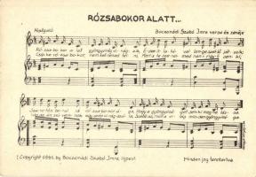10 db RÉGI megíratlan kottás képeslap / 10 pre-1945 unused sheet music motive cards