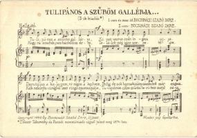 10 db RÉGI megíratlan kottás képeslap / 10 pre-1945 unused sheet music motive cards