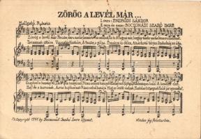 10 db RÉGI megíratlan kottás képeslap / 10 pre-1945 unused sheet music motive cards