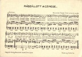 10 db RÉGI megíratlan kottás képeslap / 10 pre-1945 unused sheet music motive cards