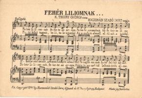 10 db RÉGI megíratlan kottás képeslap / 10 pre-1945 unused sheet music motive cards