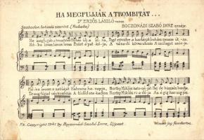 10 db RÉGI megíratlan kottás képeslap / 10 pre-1945 unused sheet music motive cards