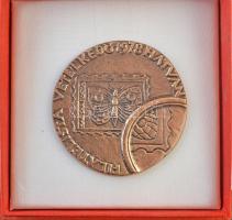 1978. "Filatelista vetélkedő - Hatvan" Br plakett eredeti, kicsit sérült díszdobozban (75mm) T:2