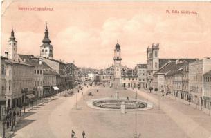 2 db RÉGI felvidéki városképes lap: Eperjes, Besztercebánya / 2 pre-1945 Upper Hungarian town-view postcards (Presov, Banska Bystrica)