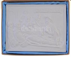 1984. "Medfilex" Nemzetközi Bélyegkiállítás alkalmából készült kerámia plakett eredeti tokban (94x121mm) T:1-,2