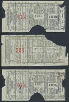 cca 1910 Budapesti Közúti Vaspálya Társaság (BKVT) 7 db jegye (1 db kedvezményes jegy, 3 db vonalsza...