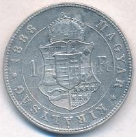 1888KB 1Ft Ag "Ferenc József / Barokk címer" T:2- karc, ph. 
Adamo M15