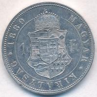 1889KB 1Ft Ag "Ferenc József / Barokk címer" T:2,2- kis ph. Adamo M15