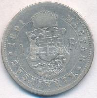 1891KB 1Ft Ag "Ferenc József / Fiume címer" T:3
Adamo M15