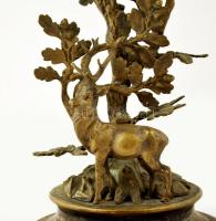 cca 1910 Talpas réz kínáló szarvas figurával, jelzés nélkül, jó állapotban, m:34 cm, d:25,5 cm /

...