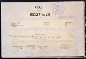 cca 1931 Bicske és Vál, 1:75.000, M. Kir. Állami Térképészet, vászonra kasírozva, 40×53 cm