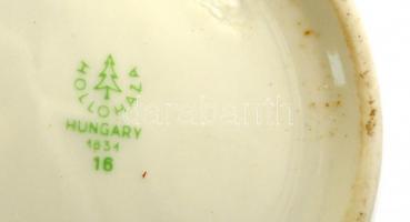 Hollóházi retró váza, kézzel festett, jelzett, hibátlan, m:22 cm