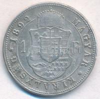 1892KB 1Ft Ag "Ferenc József / Fiume címer" T:3 
Adamo M15