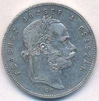 1869KB 1Ft Ag "Ferenc József / Angyalos címer" T:2- karc Adamo M15