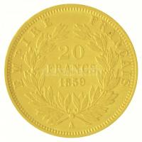 Franciaország / Második Császárság 1859A 20Fr Au "III. Napóleon" Párizs (6.43g/0.900) T:2,...