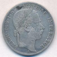 Ausztria 1871A 1Fl Ag "Ferenc József" vésett arckép T:2- Austria 1871A 1 Florin Ag "Franz Joseph" carved portrait  C:VF Krause KM#2221