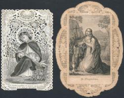 cca 1862 2 db csipke litho szentkép, jó állapotban