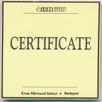 DN "Magyar aranypénzek utánveretben - arany 20 pengő, 1928" aranyozott Ag emlékérem tanúsí...