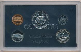 Amerikai Egyesült Államok 1972S 1d-1/2$ 6xklf db dísztokos szettben T:PP  USA 1972S 1 Dime - 1/2 Dollar 6xdiff pcs in set in original case C:PP