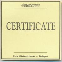 DN "Magyar aranypénzek utánveretben - I. József dukát" aranyozott Ag emlékérem tanúsítvánn...