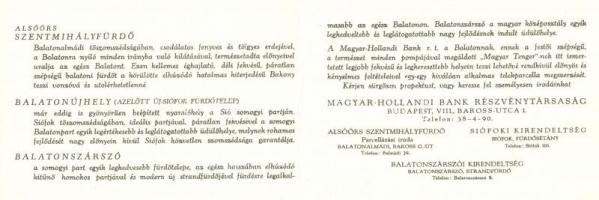 Tálcán hozzuk Önnek az egyetlen ideális vagyonszerzési lehetőséget; Magyar-Hollandi Bank Részvénytár...