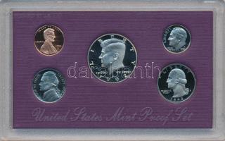 Amerikai Egyesült Államok 1992S 1d-1/2$ 6xklf db dísztokos szettben T:PP 
USA 1992S 1 Dime - 1/2 Do...