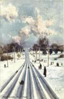 Montreal, Park Slide / sled track. Raphael Tuck & Sons Oilette Winter Sport, Canada 7798