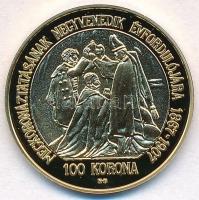 DN "Magyar aranypénzek utánveretben - Ferenc József jubileumi 100 korona" aranyozott Ag em...