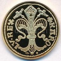 DN "Magyar aranypénzek utánveretben - Károly Róbert aranyforint" aranyozott Ag emlékérem t...