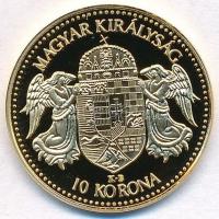 DN "Magyar aranypénzek utánveretben - Ferenc József 10 korona" aranyozott Ag emlékérem tan...