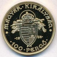 DN "Magyar aranypénzek utánveretben - Szent István jubileumi 100 pengő" aranyozott Ag emlé...