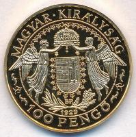 DN "Magyar aranypénzek utánveretben - Szent László jubileumi 100 pengő" aranyozott Ag emlé...