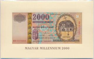 2000. 2000Ft "Millennium" eredeti, bontatlan csomagolásban + Tájékoztatóval az emlékbankjegyről T:I