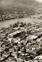 Budapest - 2 db MODERN városképes lap, látkép a Döbrentei térrel, légi felvételen a II. és az V. ker...